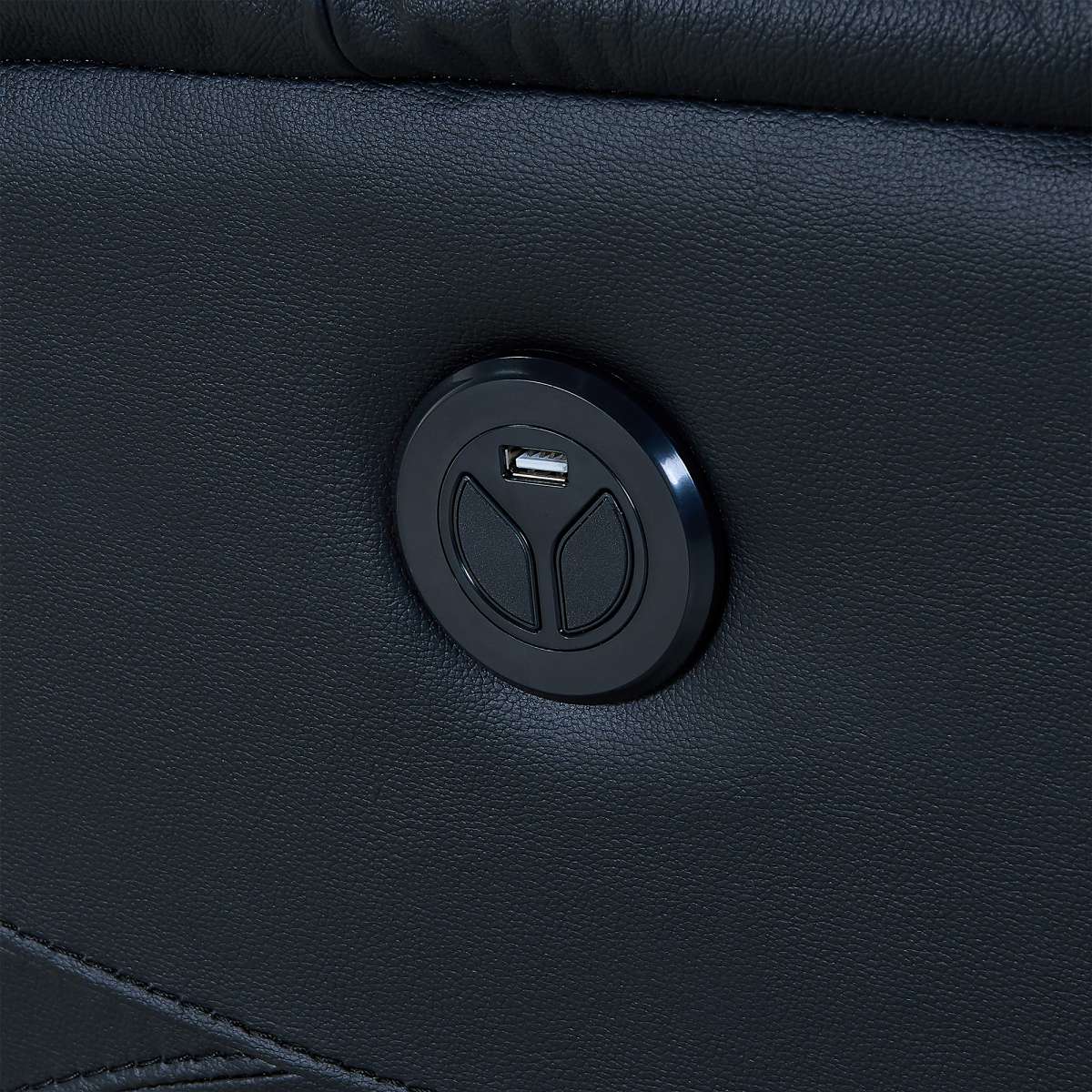 Wolfe Contemporary Recliner in Black Genuine Leather By Armen Living | Chairs & Recliners | Modishstore - 6