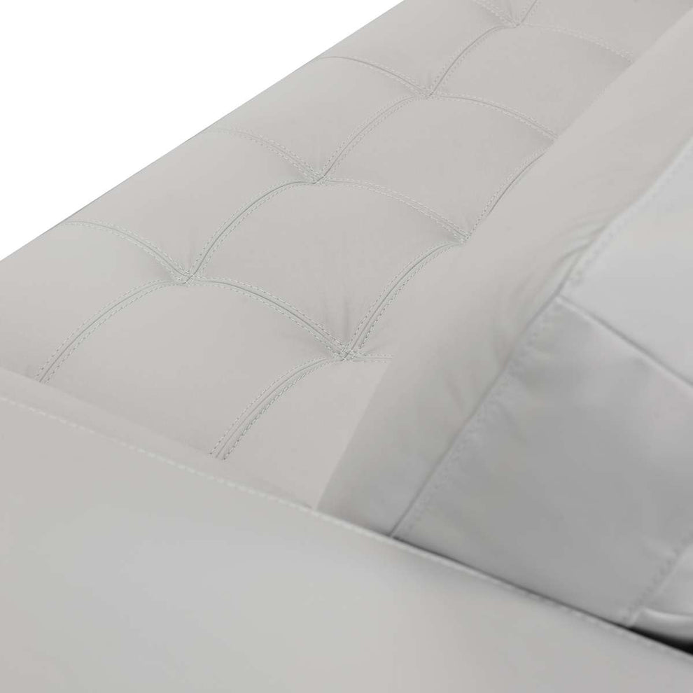 Wynne Contemporary Sofa in Genuine Dove Gray Leather with Brown Wood Legs By Armen Living | Sofas | Modishstore - 6