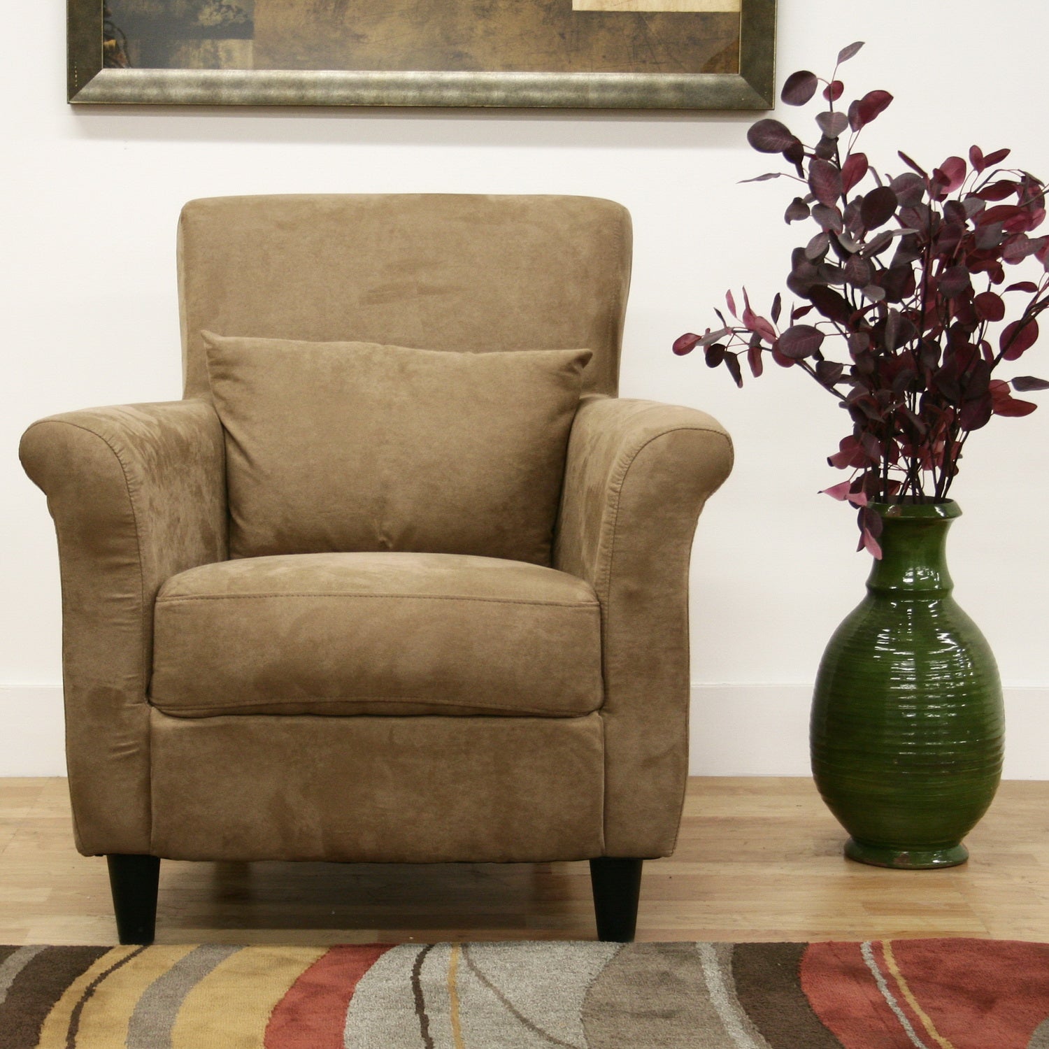 baxton studio marquis tan microfiber club chair | Modish Furniture Store-4