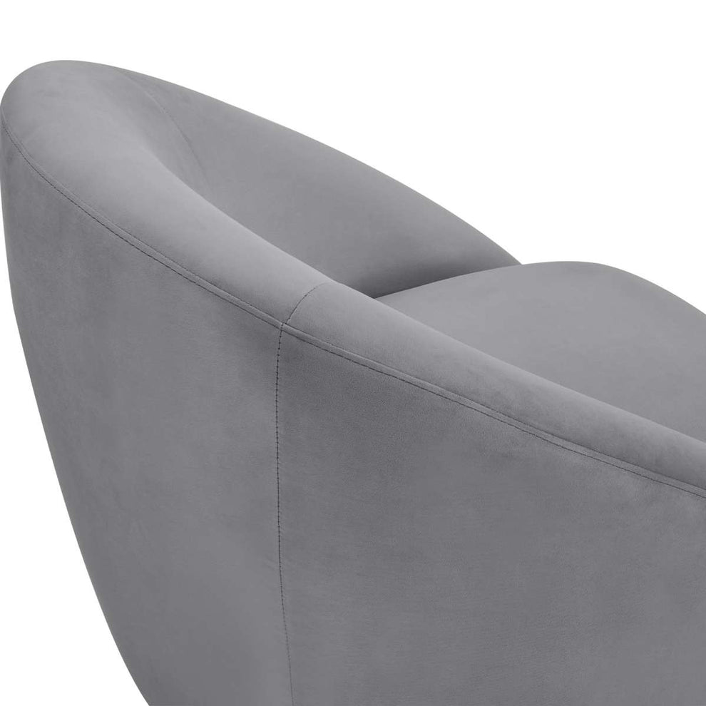 Yves Gray Velvet Swivel Accent Chair with Gold Base By Armen Living | Accent Chairs |  Modishstore  - 6