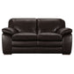 Zanna Contemporary Loveseat in Genuine Dark Brown Leather with Brown Wood Legs By Armen Living | Loveseats | Modishstore - 2