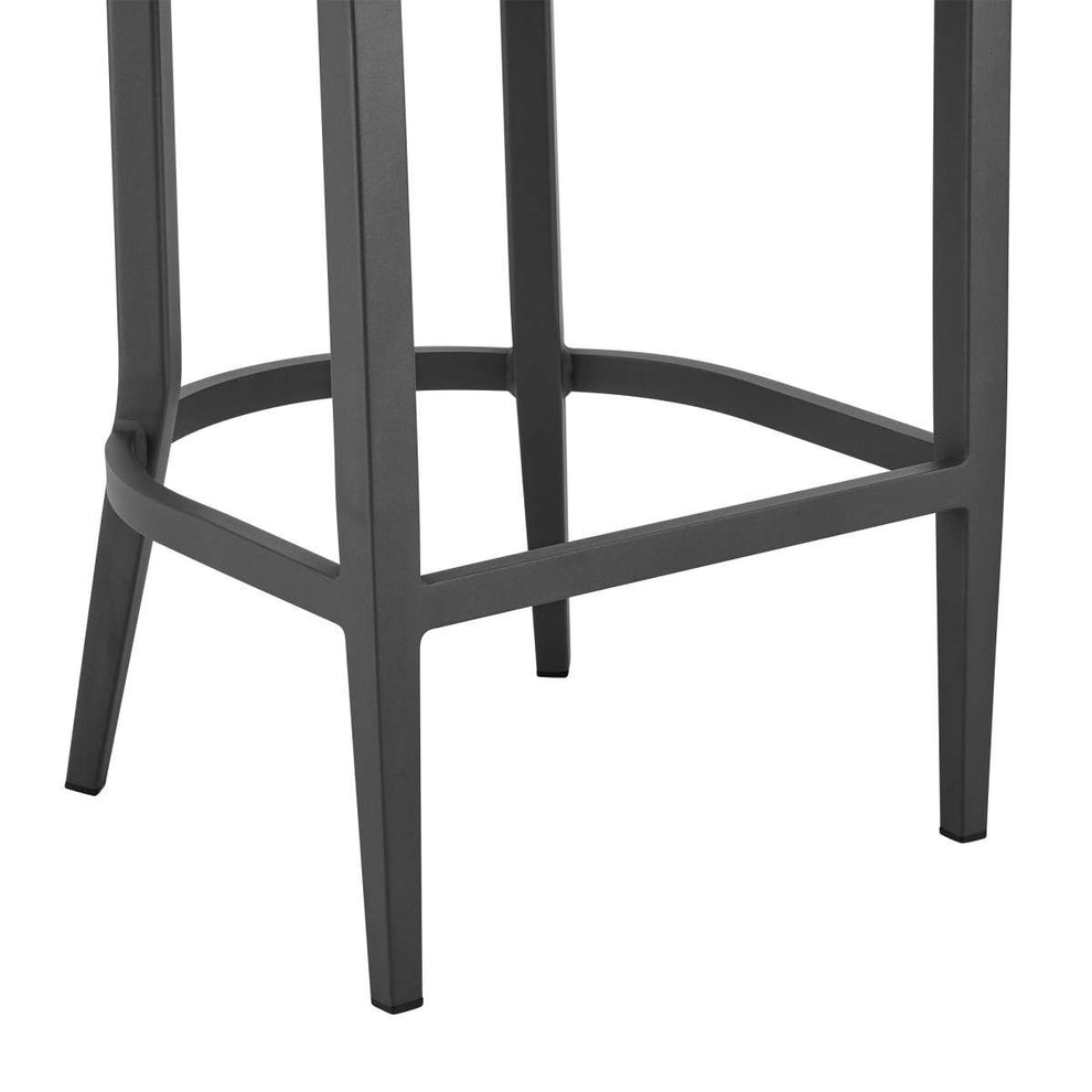 Zella Outdoor Patio Bar Stool in Aluminum with Light Gray Rope and Earl Gray Cushions By Armen Living | Bar Stools | Modishstore - 6