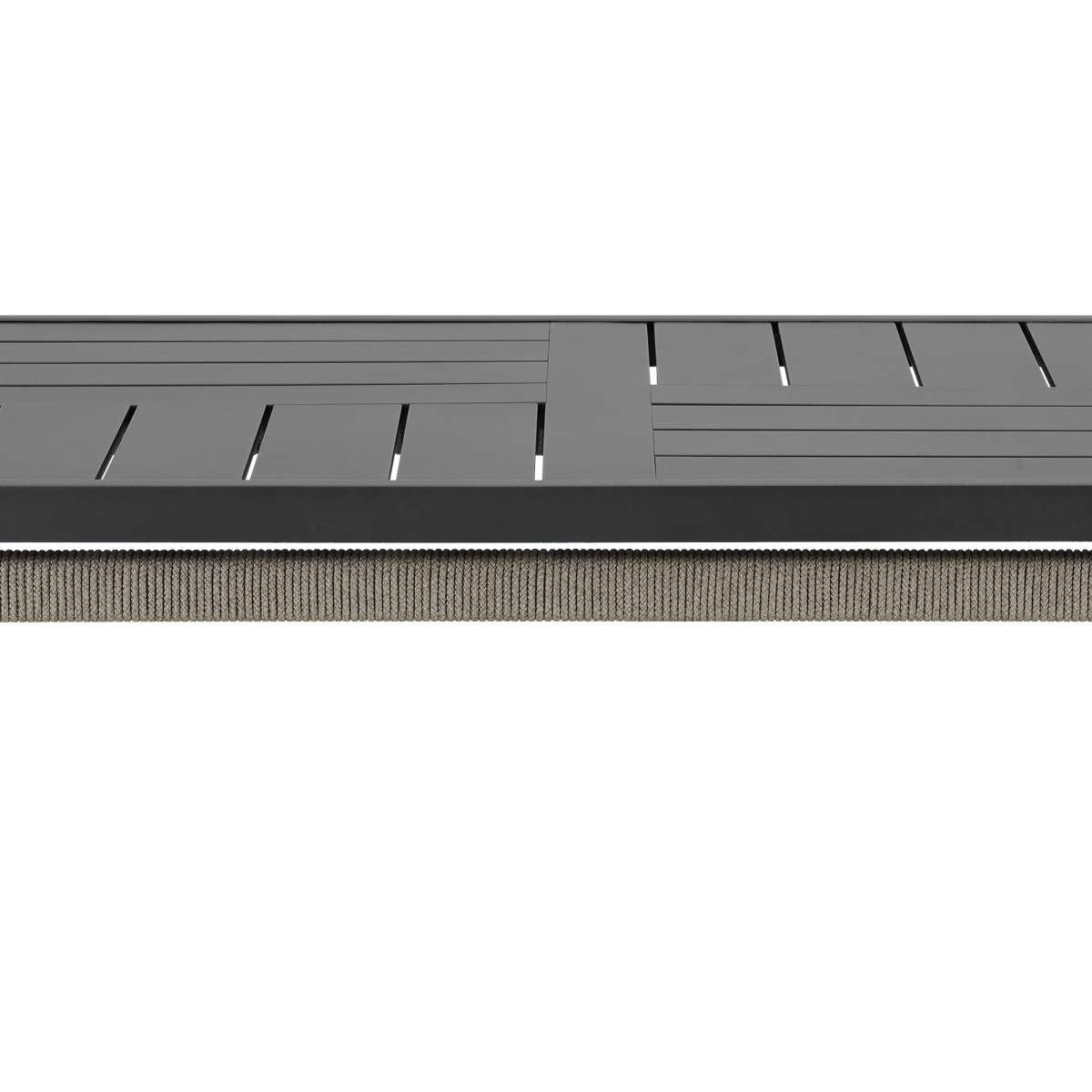 Zella Rectangular Coffee Table in Aluminum with Charcoal Finish and Light Gray Rope By Armen Living | Outdoor Tables | Modishstore - 4