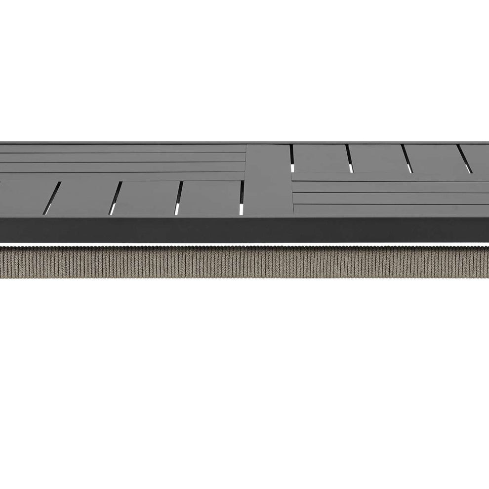 Zella Rectangular Coffee Table in Aluminum with Charcoal Finish and Light Gray Rope By Armen Living | Outdoor Tables | Modishstore - 4