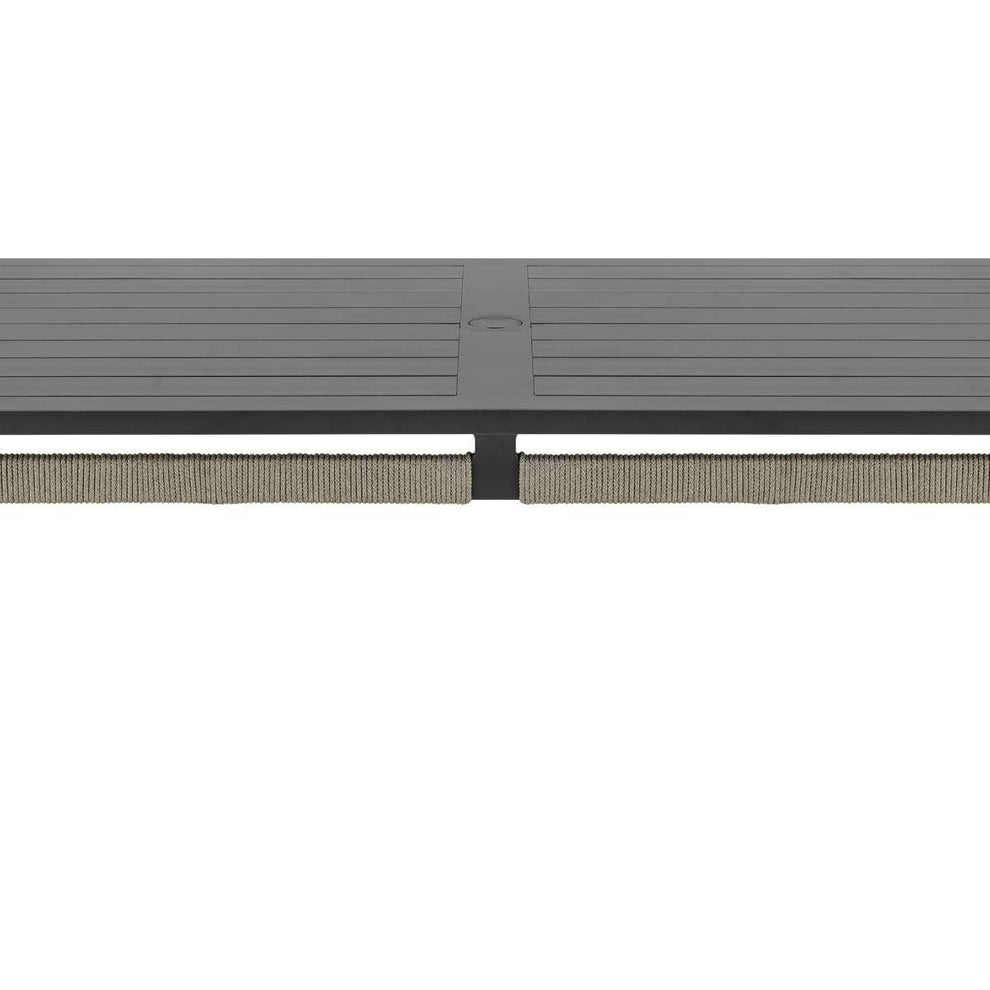 Zella Rectangular Dining Table in Aluminum with Charcoal Finish and Light Gray Rope By Armen Living | Outdoor Tables | Modishstore - 4