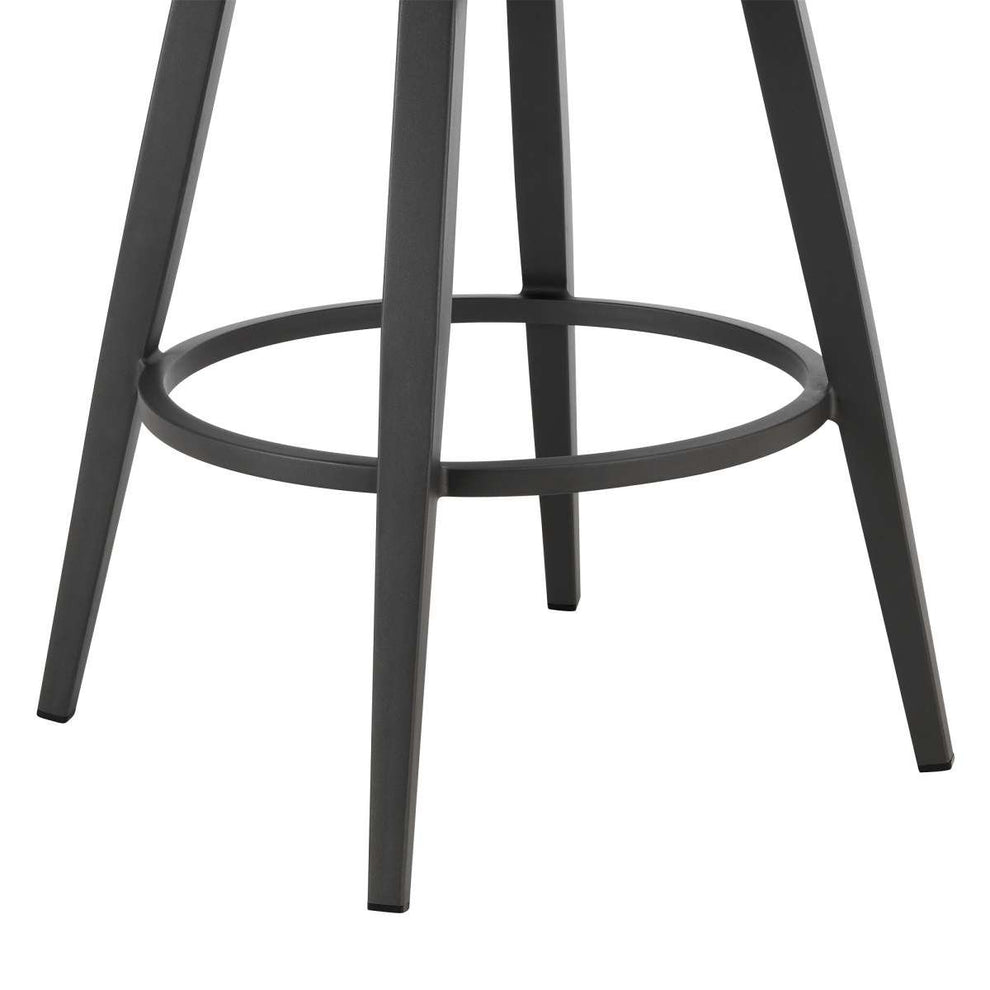Zella Outdoor Patio Swivel Bar Stool in Aluminum with Light Gray Rope and Earl Gray Cushions By Armen Living | Bar Stools | Modishstore - 6