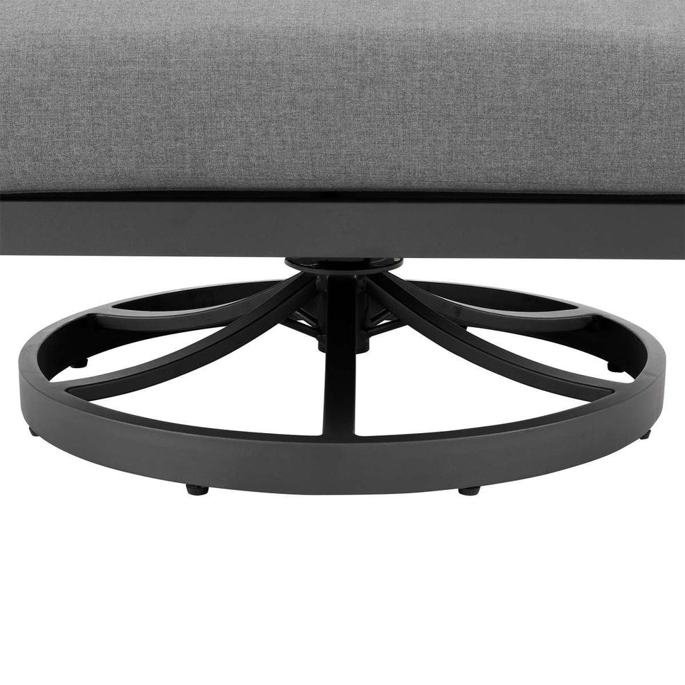 Zella Outdoor Patio Swivel Armchair in Aluminum with Light Gray Rope and Earl Gray Cushions By Armen Living | Outdoor Chairs | Modishstore - 7