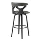 Zenia 26" Swivel Counter Stool in Gray Faux Leather and Black Wood By Armen Living | Bar Stools |  Modishstore  - 5