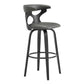 Zenia 26" Swivel Counter Stool in Gray Faux Leather and Black Wood By Armen Living | Bar Stools |  Modishstore  - 2