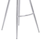Zurich 26" Counter Height Metal Barstool in Vintage Gray Faux Leather with Brushed Stainless Steel Finish By Armen Living | Bar Stools | Modishstore - 7