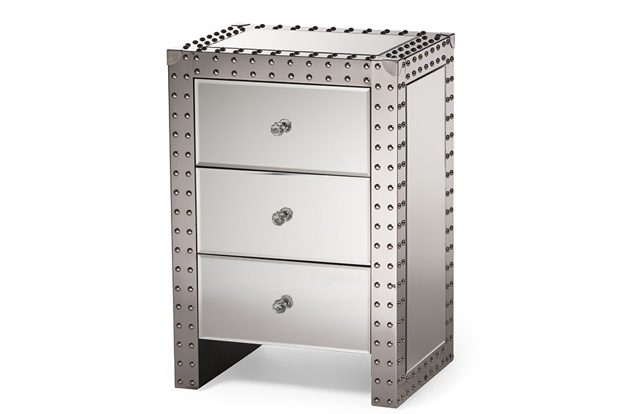 baxton studio azura modern and contemporary hollywood regency glamour style nightstand bedside table | Modish Furniture Store-2