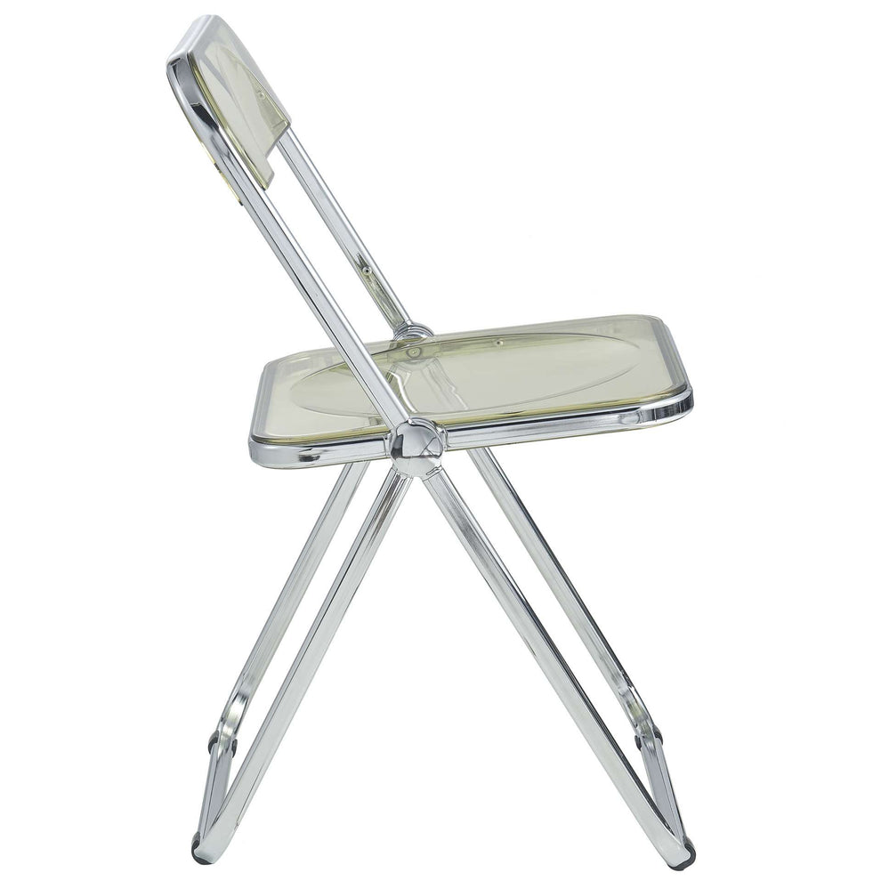 LeisureMod Lawrence Acrylic Folding Chair With Metal Frame, Set of 4 | Dining Chairs | Modishstore - 8