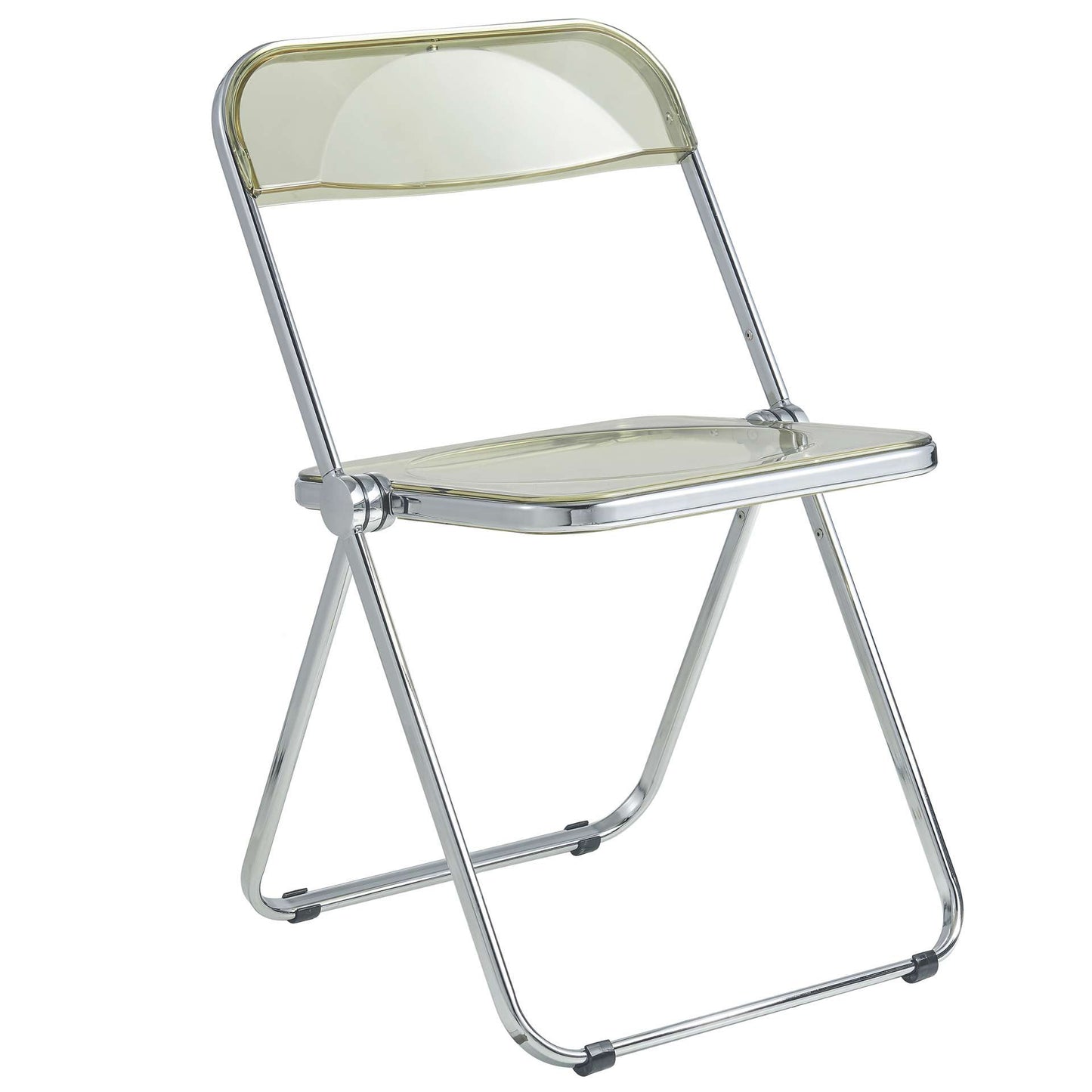 LeisureMod Lawrence Acrylic Folding Chair With Metal Frame | Dining Chairs | Modishstore - 6