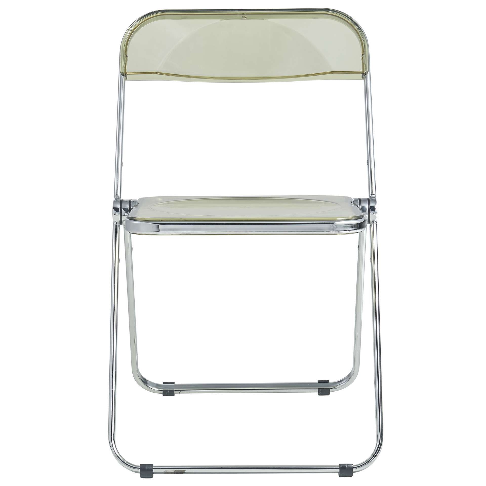 LeisureMod Lawrence Acrylic Folding Chair With Metal Frame | Dining Chairs | Modishstore - 5