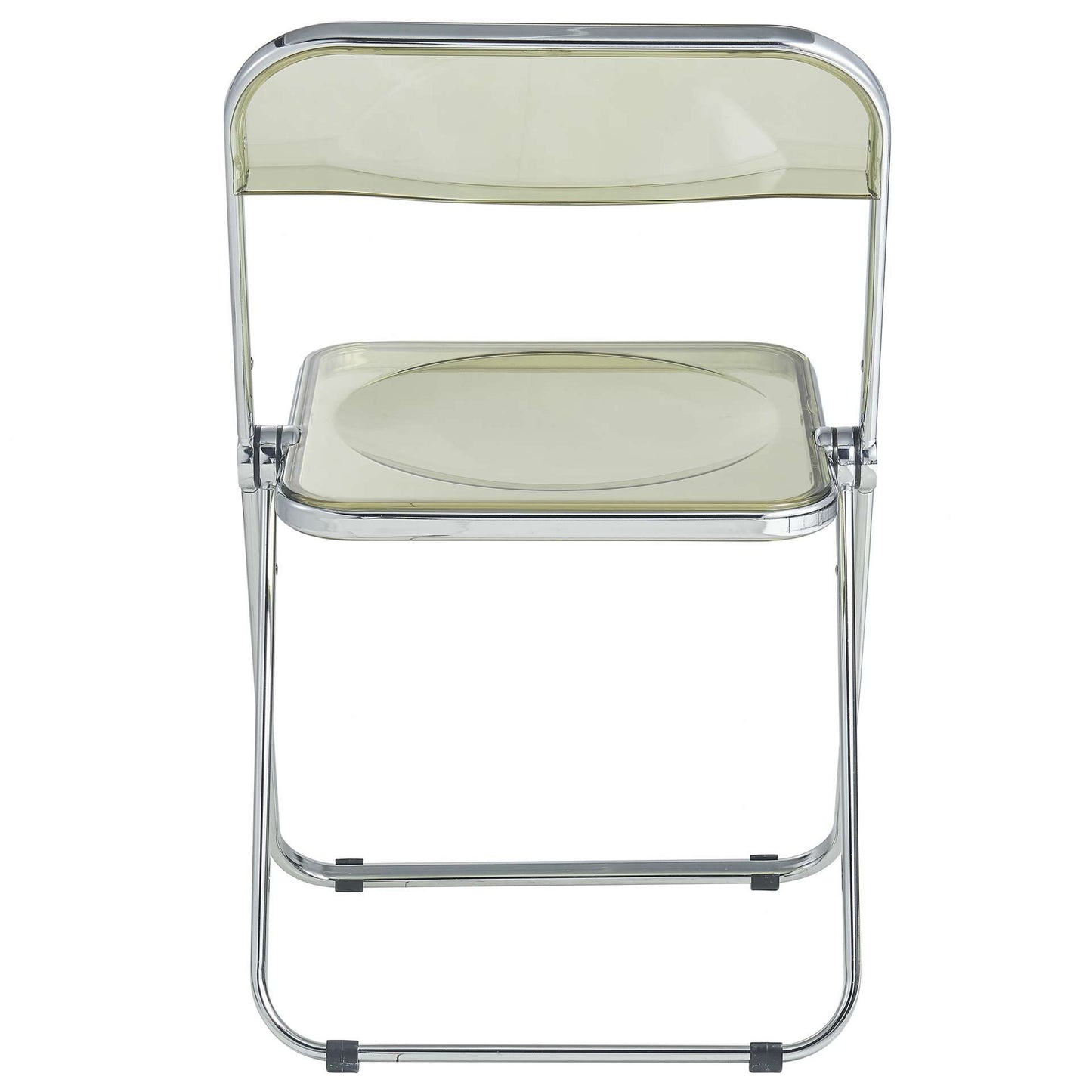 LeisureMod Lawrence Acrylic Folding Chair With Metal Frame | Dining Chairs | Modishstore - 3