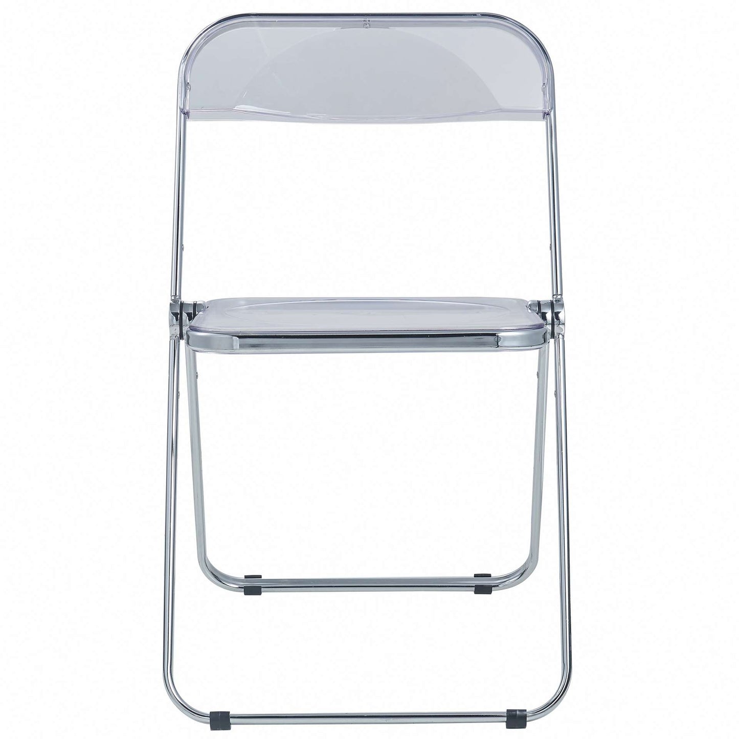 LeisureMod Lawrence Acrylic Folding Chair With Metal Frame, Set of 2 | Dining Chairs | Modishstore - 6