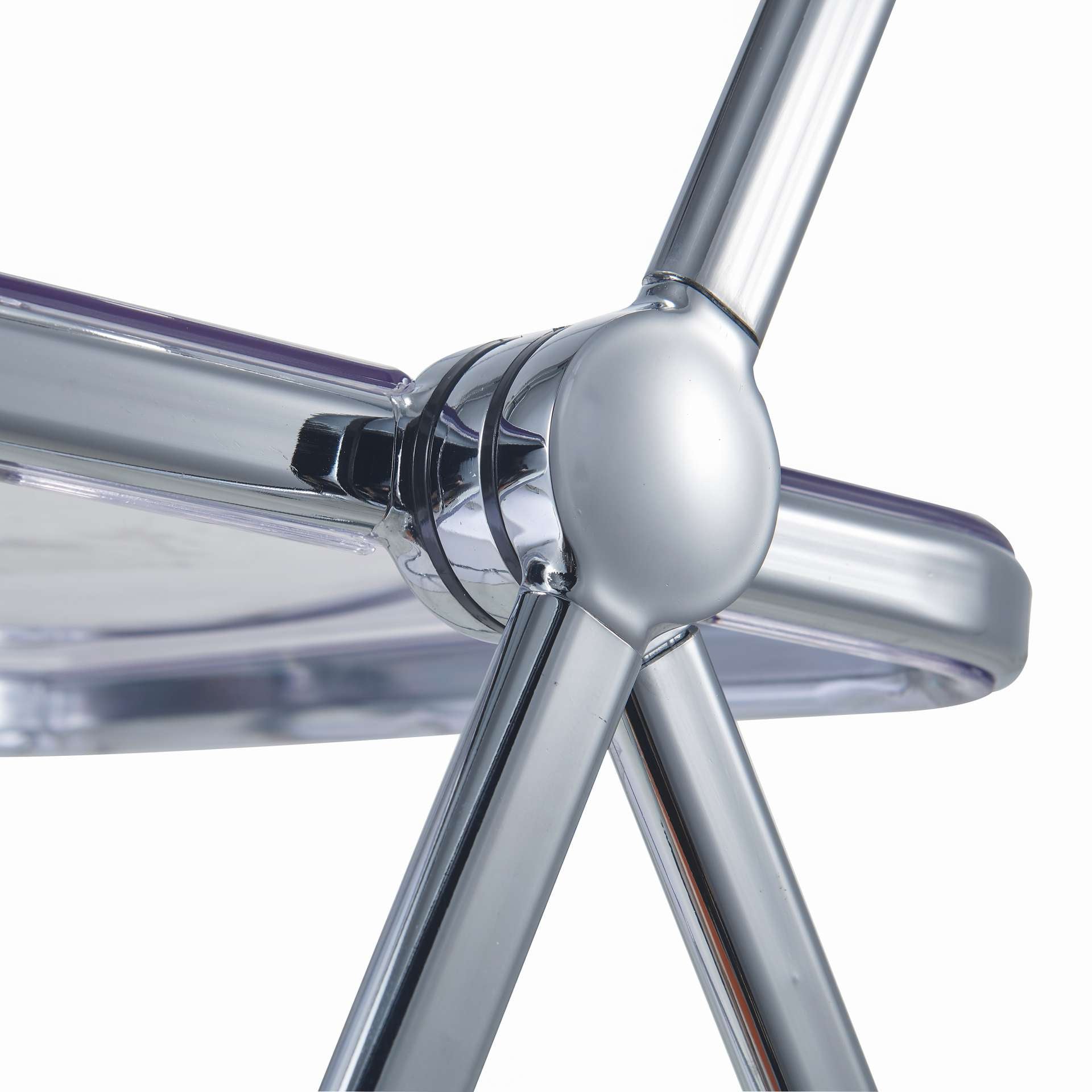 LeisureMod Lawrence Acrylic Folding Chair With Metal Frame, Set of 2 | Dining Chairs | Modishstore - 4