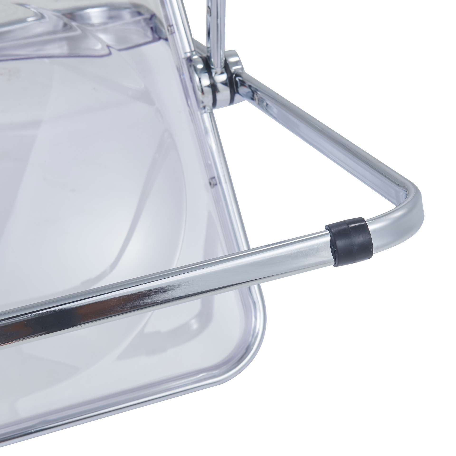 LeisureMod Lawrence Acrylic Folding Chair With Metal Frame, Set of 2 | Dining Chairs | Modishstore - 5