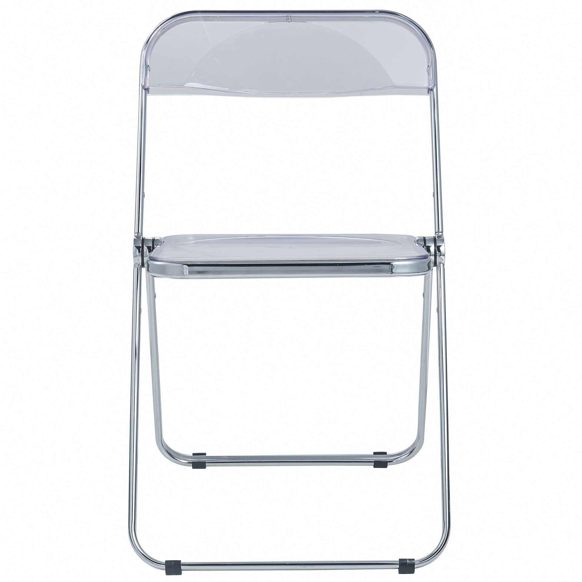 LeisureMod Lawrence Acrylic Folding Chair With Metal Frame, Set of 4 | Dining Chairs | Modishstore - 2