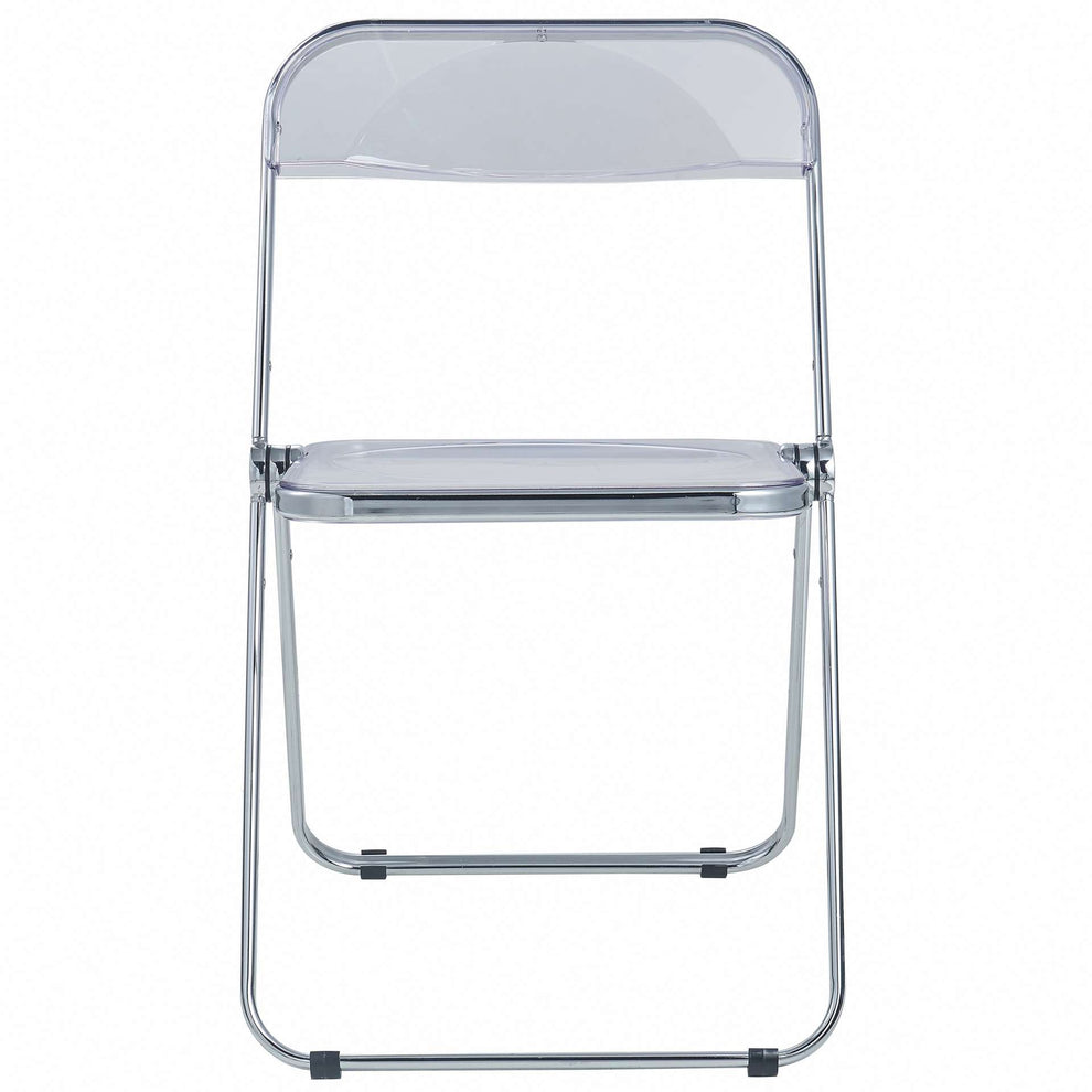 LeisureMod Lawrence Acrylic Folding Chair With Metal Frame, Set of 4 | Dining Chairs | Modishstore - 2