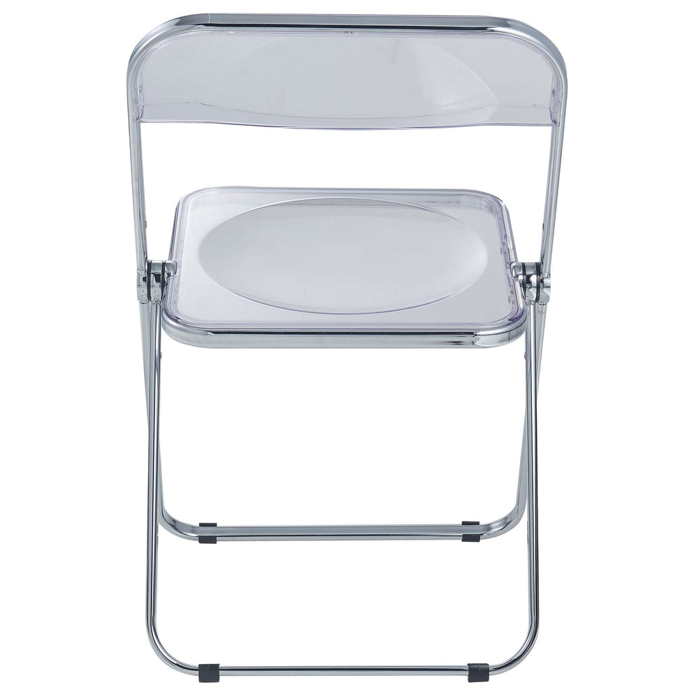 LeisureMod Lawrence Acrylic Folding Chair With Metal Frame, Set of 4 | Dining Chairs | Modishstore - 7