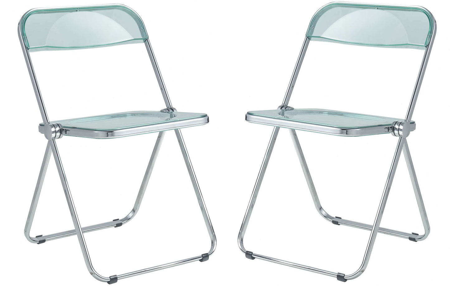 LeisureMod Lawrence Acrylic Folding Chair With Metal Frame, Set of 2 | Dining Chairs | Modishstore - 22