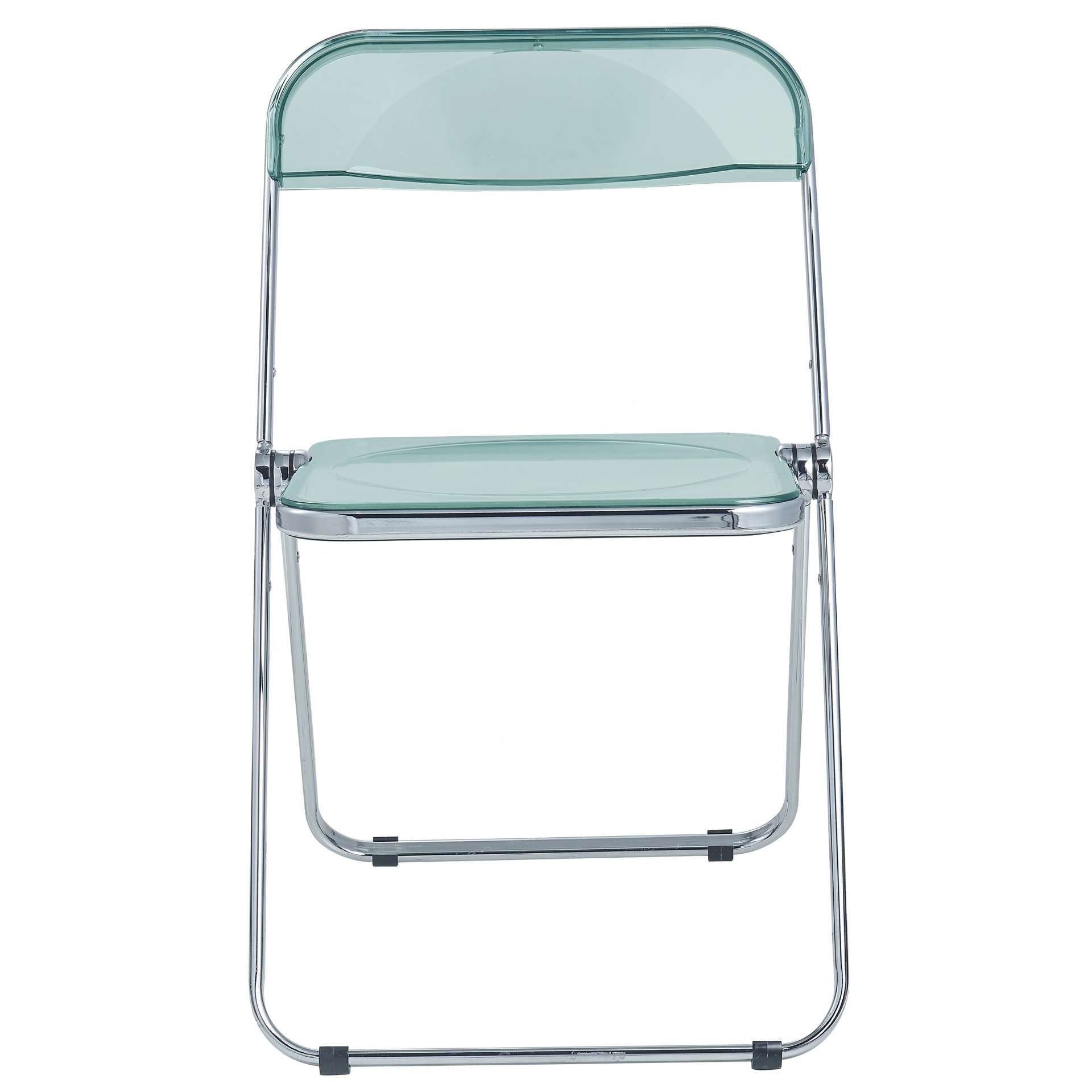 LeisureMod Lawrence Acrylic Folding Chair With Metal Frame, Set of 2 | Dining Chairs | Modishstore - 19