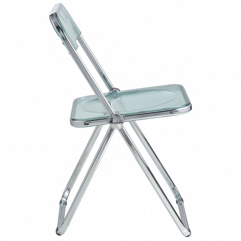 LeisureMod Lawrence Acrylic Folding Chair With Metal Frame, Set of 2 | Dining Chairs | Modishstore - 17