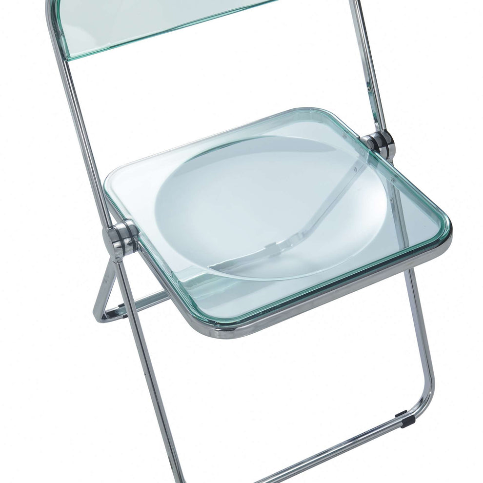 LeisureMod Lawrence Acrylic Folding Chair With Metal Frame, Set of 2 | Dining Chairs | Modishstore - 16