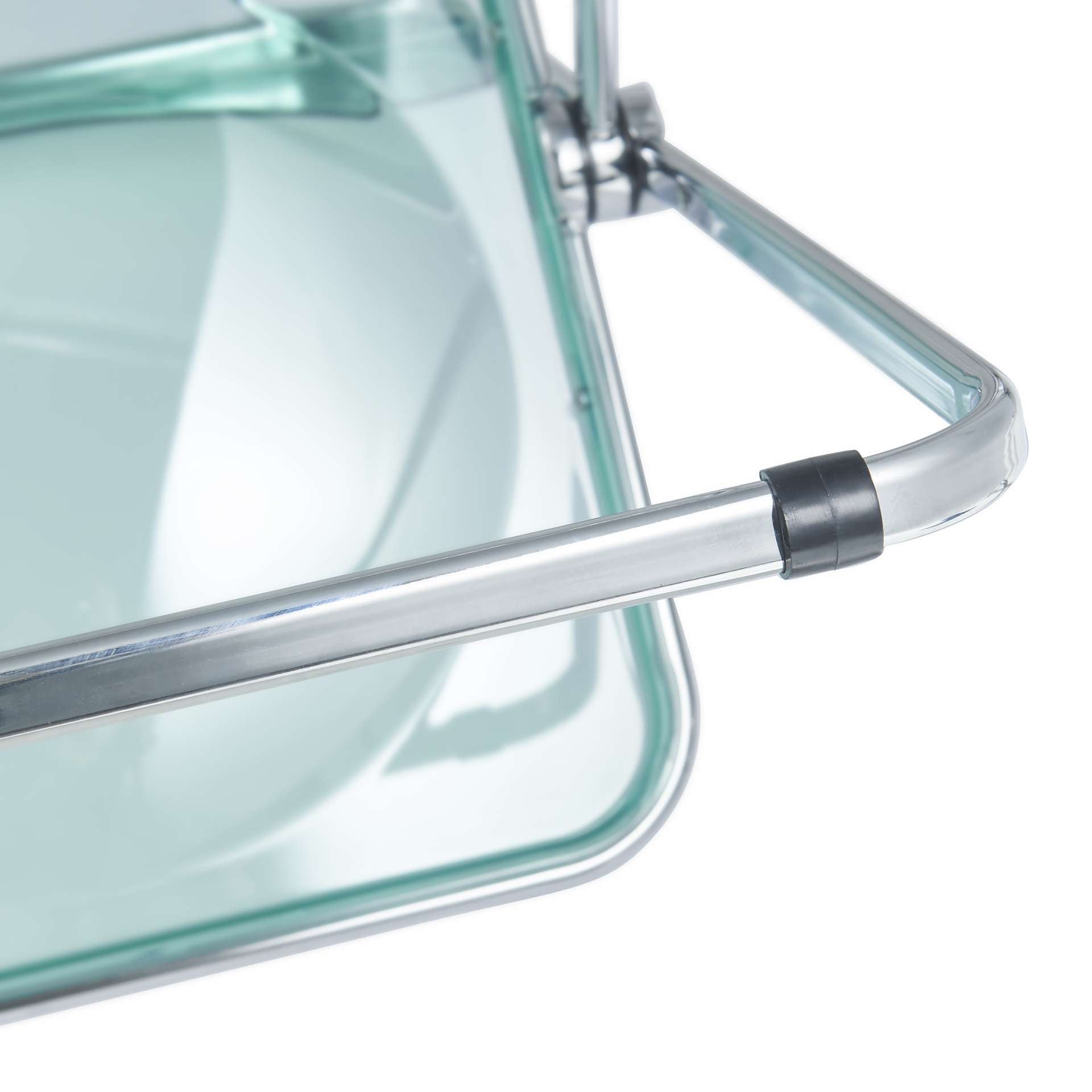 LeisureMod Lawrence Acrylic Folding Chair With Metal Frame, Set of 2 | Dining Chairs | Modishstore - 14