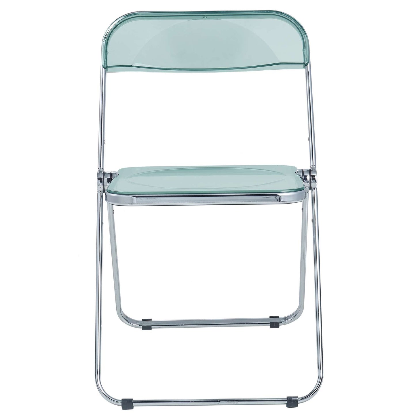 LeisureMod Lawrence Acrylic Folding Chair With Metal Frame, Set of 4 | Dining Chairs | Modishstore - 19