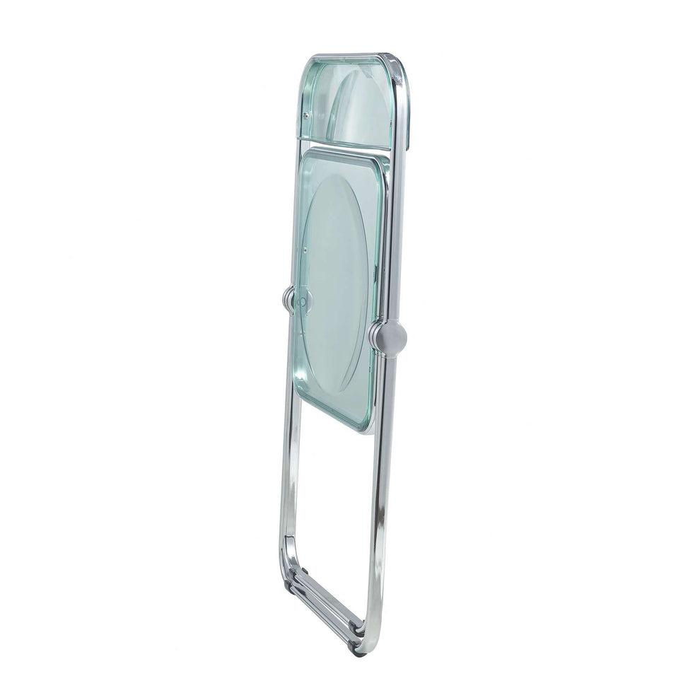 LeisureMod Lawrence Acrylic Folding Chair With Metal Frame, Set of 4 | Dining Chairs | Modishstore - 13