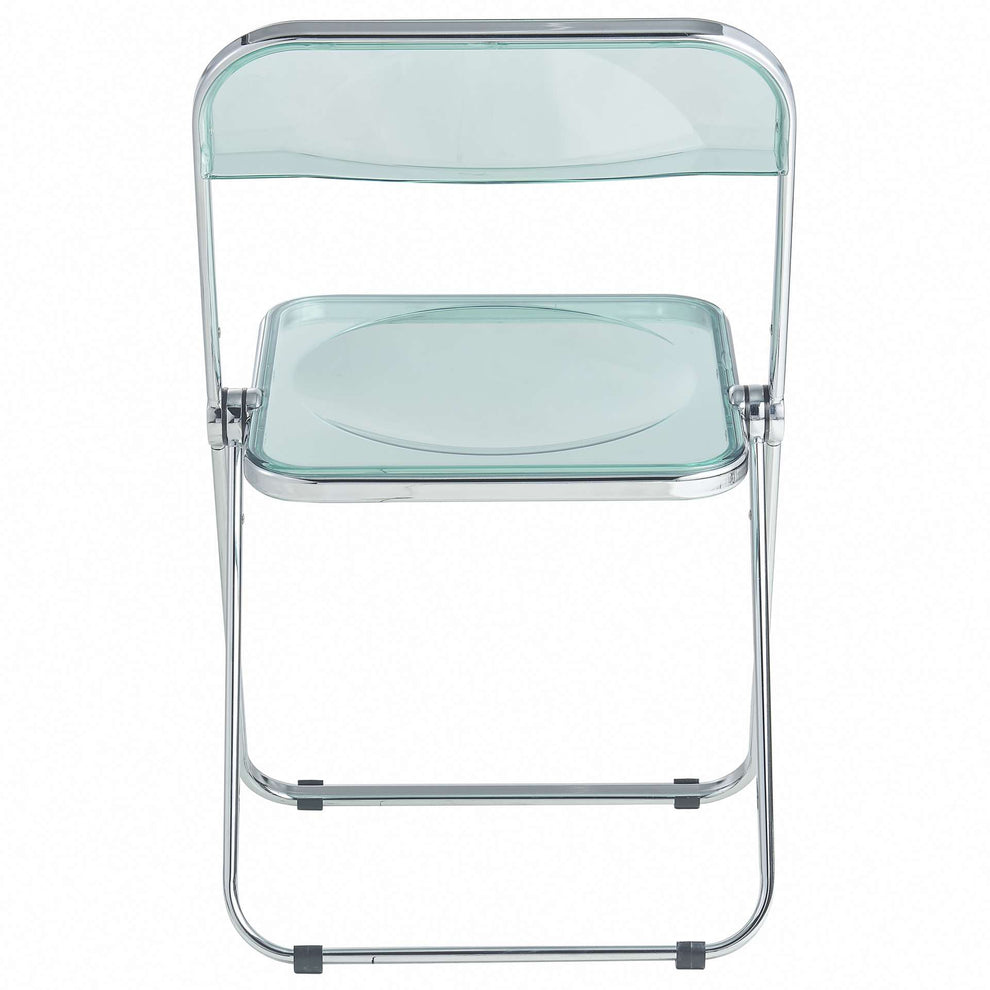 LeisureMod Lawrence Acrylic Folding Chair With Metal Frame, Set of 4 | Dining Chairs | Modishstore - 18