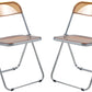 LeisureMod Lawrence Acrylic Folding Chair With Metal Frame, Set of 2 | Dining Chairs | Modishstore - 32