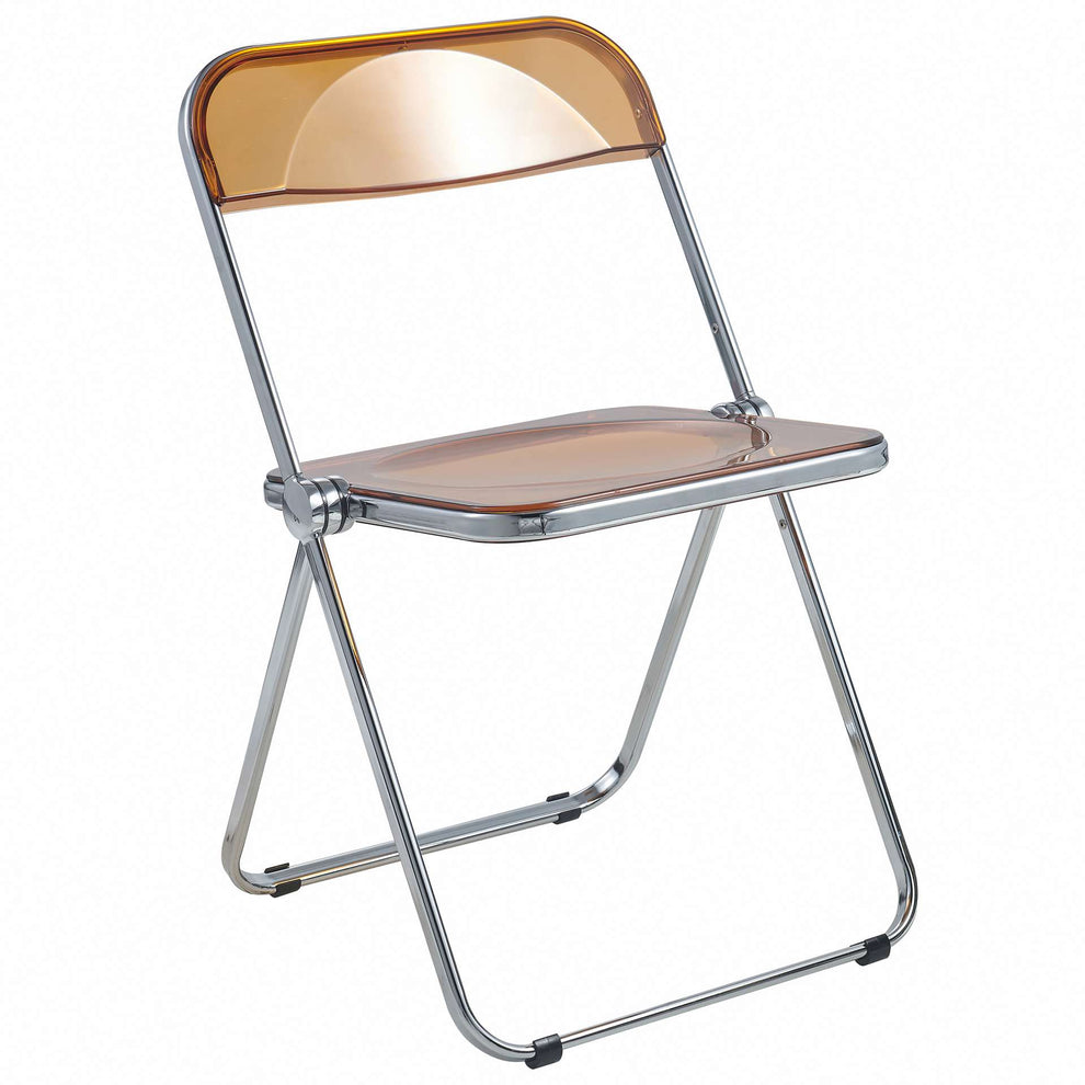 LeisureMod Lawrence Acrylic Folding Chair With Metal Frame, Set of 4 | Dining Chairs | Modishstore - 27