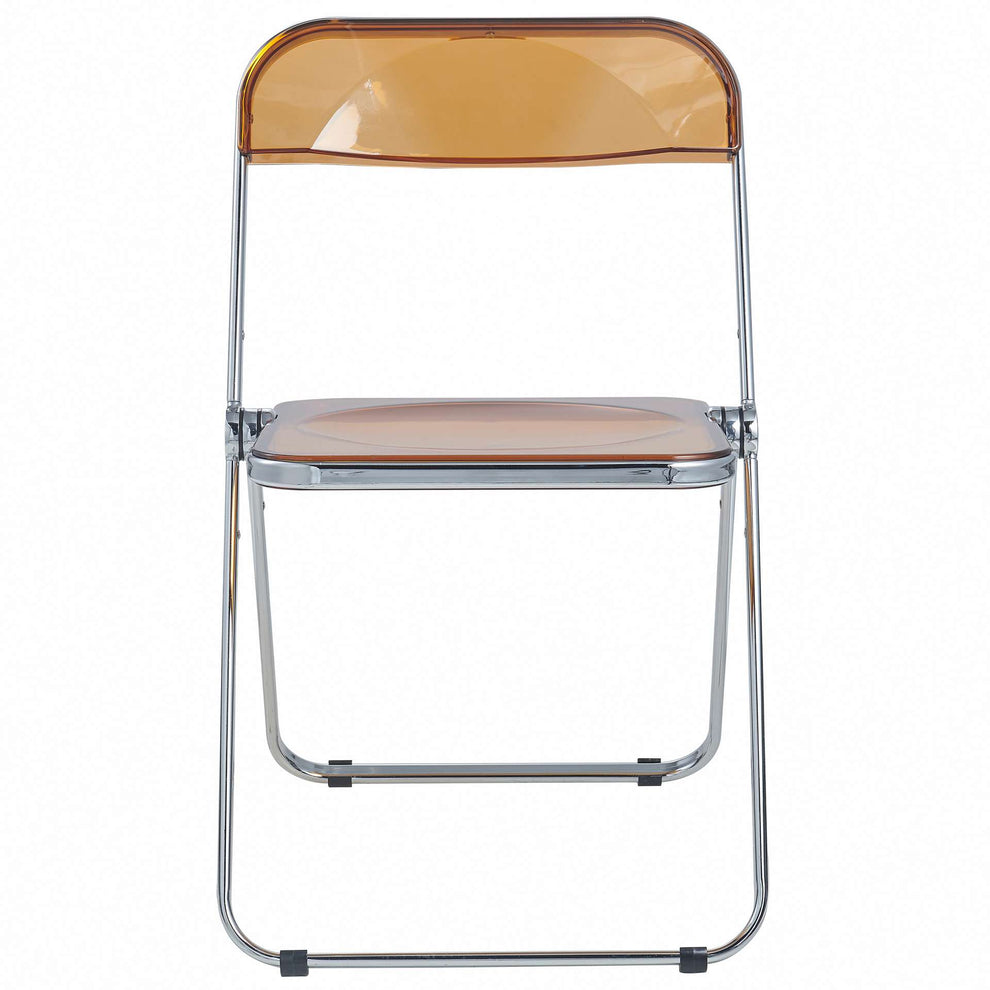 LeisureMod Lawrence Acrylic Folding Chair With Metal Frame, Set of 4 | Dining Chairs | Modishstore - 30