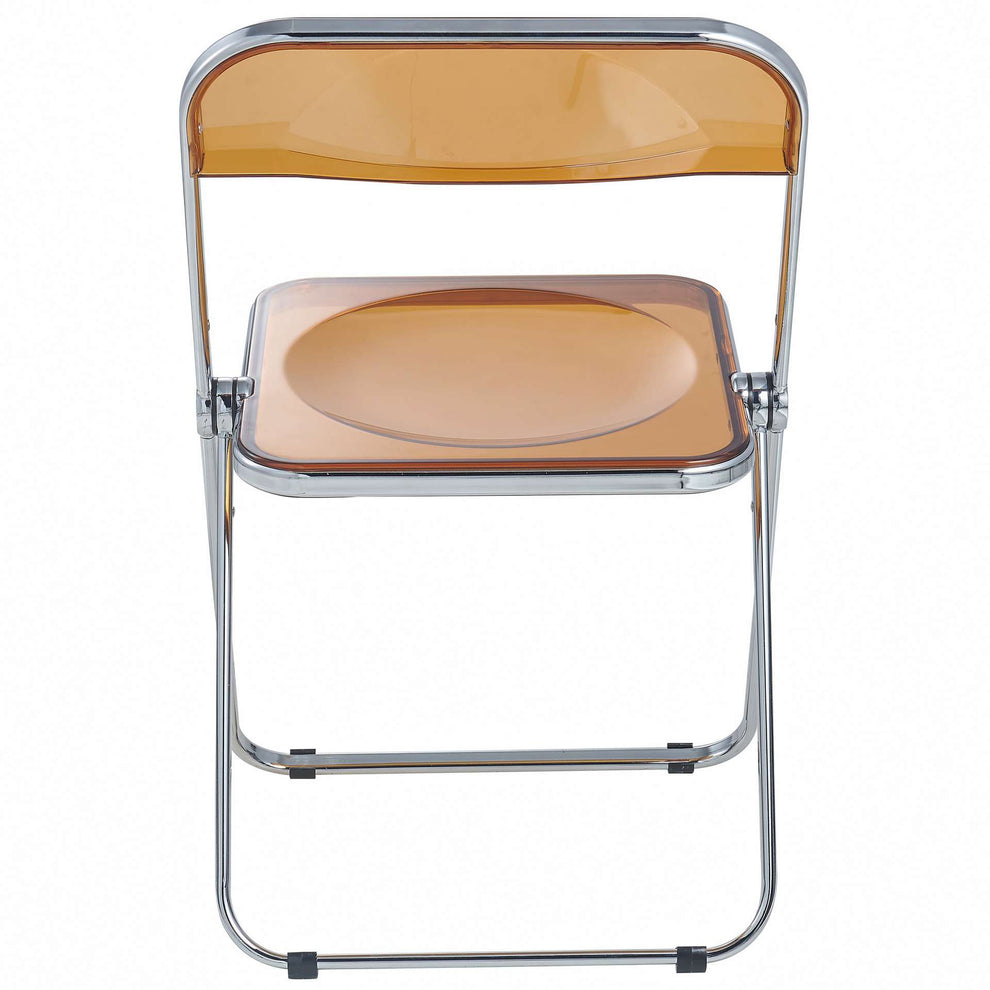 LeisureMod Lawrence Acrylic Folding Chair With Metal Frame, Set of 4 | Dining Chairs | Modishstore - 28