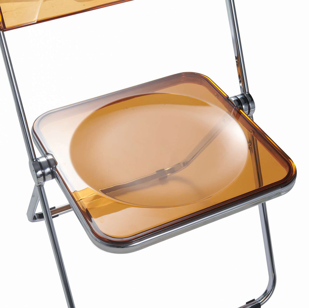 LeisureMod Lawrence Acrylic Folding Chair With Metal Frame, Set of 4 | Dining Chairs | Modishstore - 23