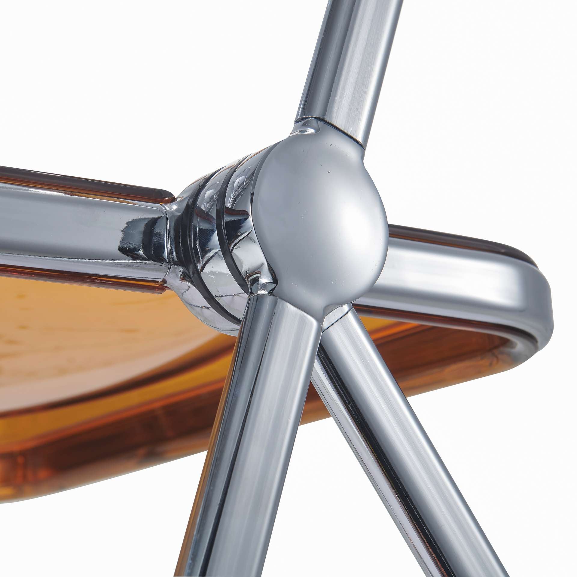 LeisureMod Lawrence Acrylic Folding Chair With Metal Frame, Set of 2 | Dining Chairs | Modishstore - 24