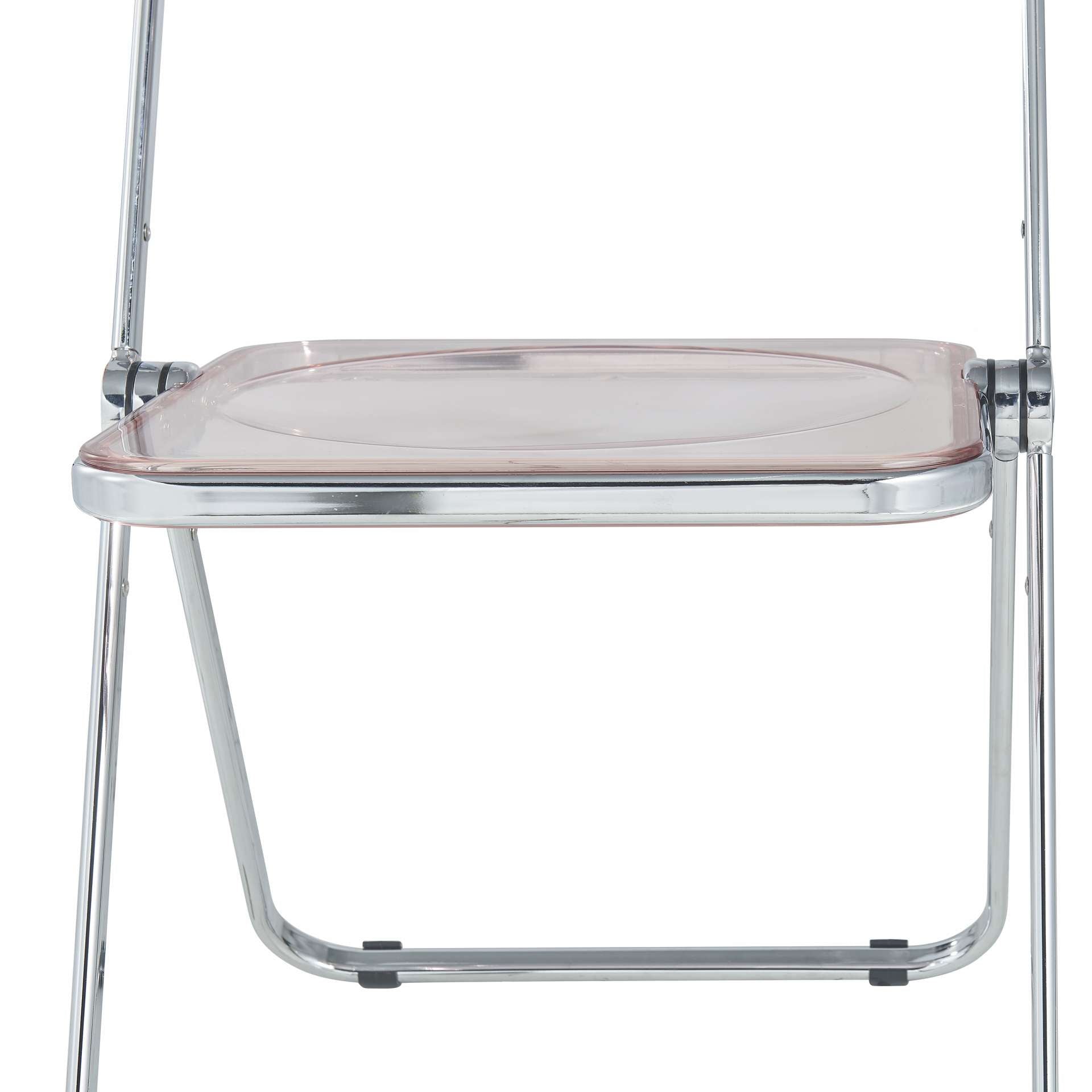 LeisureMod Lawrence Acrylic Folding Chair With Metal Frame, Set of 2 | Dining Chairs | Modishstore - 35