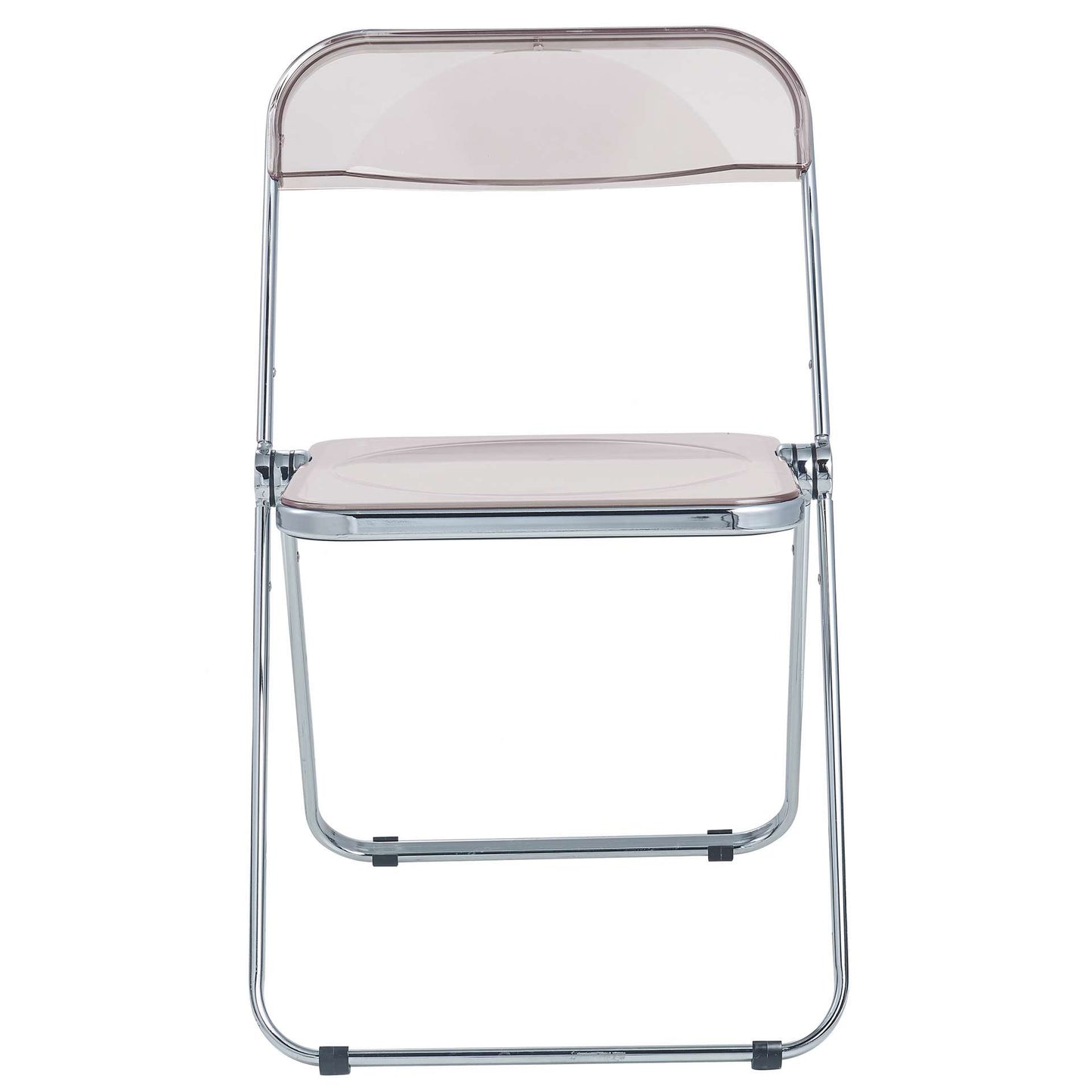 LeisureMod Lawrence Acrylic Folding Chair With Metal Frame, Set of 2 | Dining Chairs | Modishstore - 40