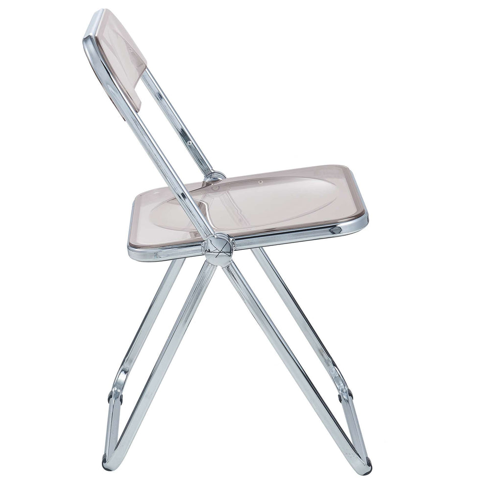 LeisureMod Lawrence Acrylic Folding Chair With Metal Frame, Set of 2 | Dining Chairs | Modishstore - 39