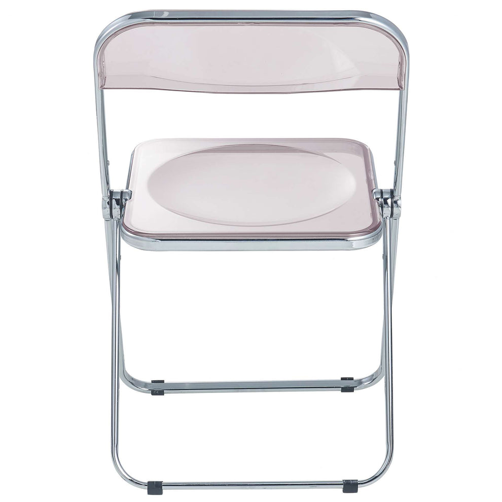 LeisureMod Lawrence Acrylic Folding Chair With Metal Frame, Set of 2 | Dining Chairs | Modishstore - 38