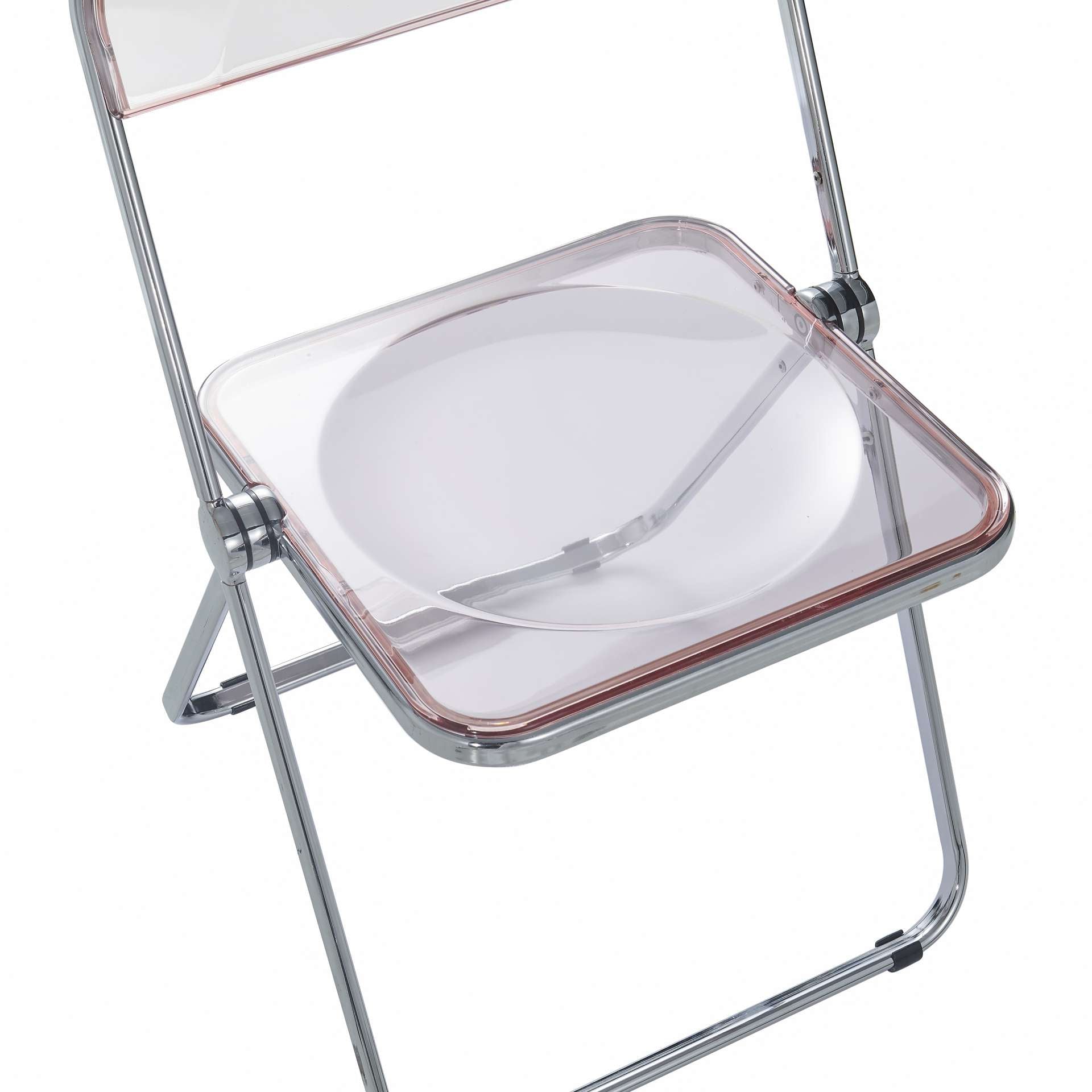 LeisureMod Lawrence Acrylic Folding Chair With Metal Frame, Set of 2 | Dining Chairs | Modishstore - 37