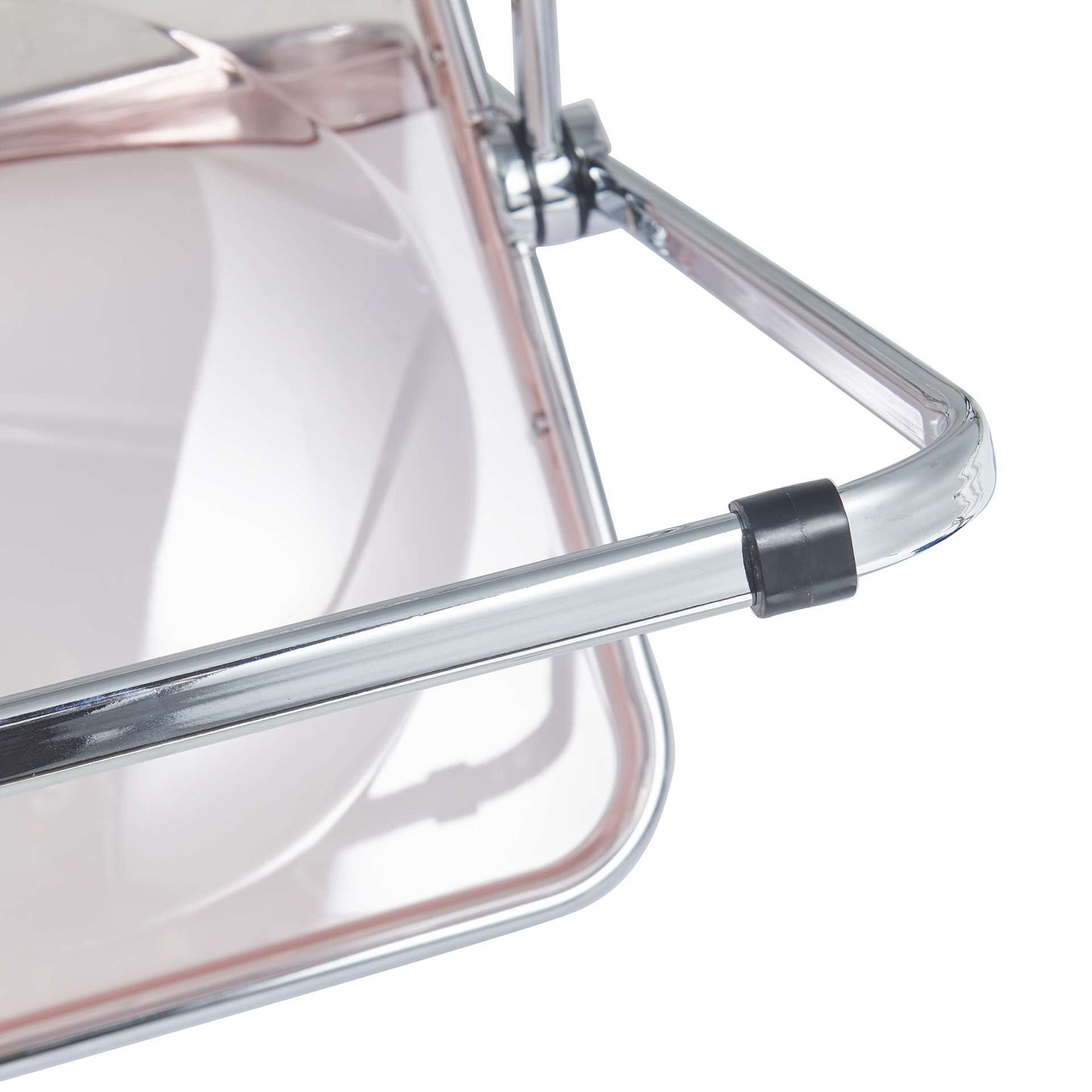 LeisureMod Lawrence Acrylic Folding Chair With Metal Frame, Set of 2 | Dining Chairs | Modishstore - 34