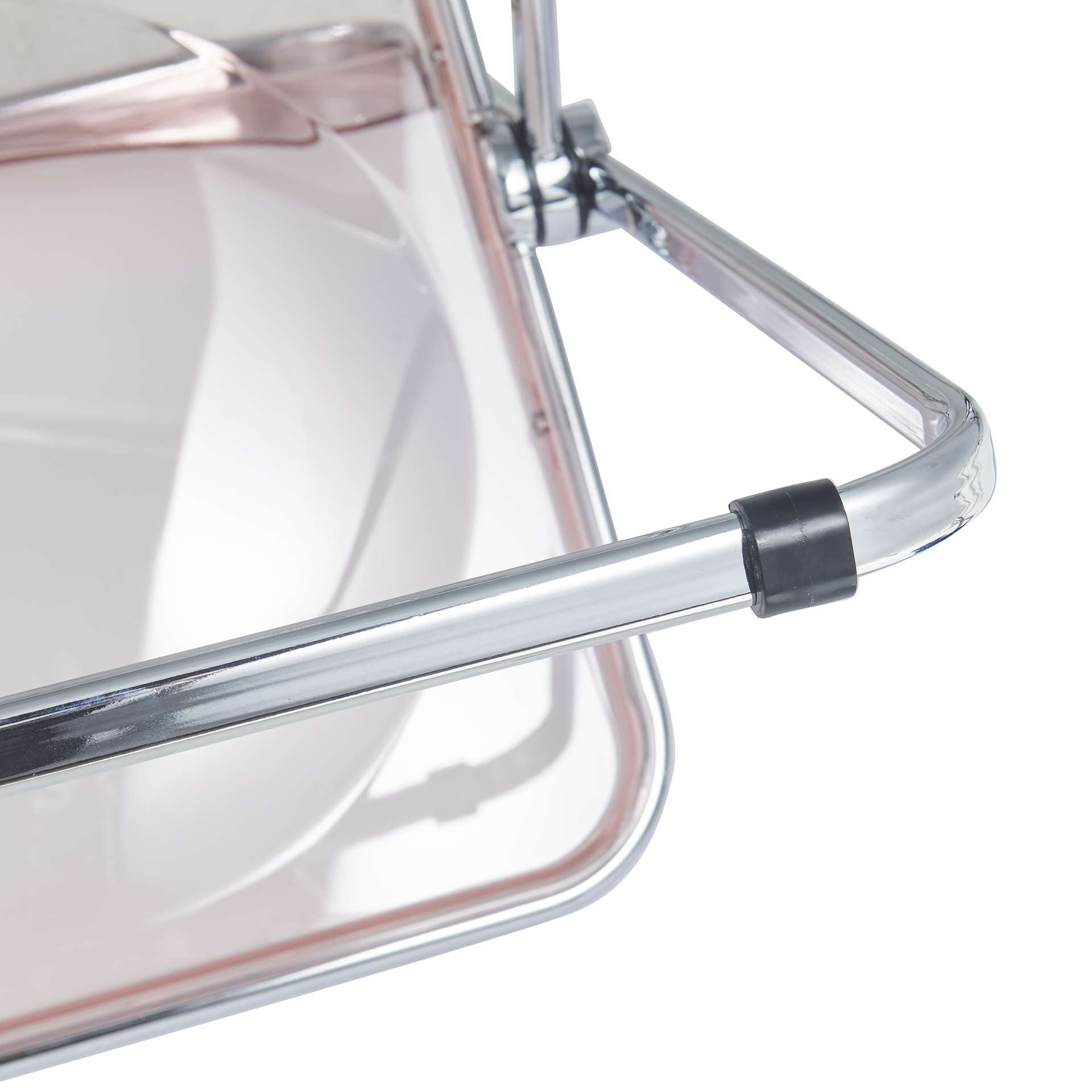 LeisureMod Lawrence Acrylic Folding Chair With Metal Frame, Set of 2 | Dining Chairs | Modishstore - 34