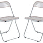 LeisureMod Lawrence Acrylic Folding Chair With Metal Frame, Set of 4 | Dining Chairs | Modishstore - 42