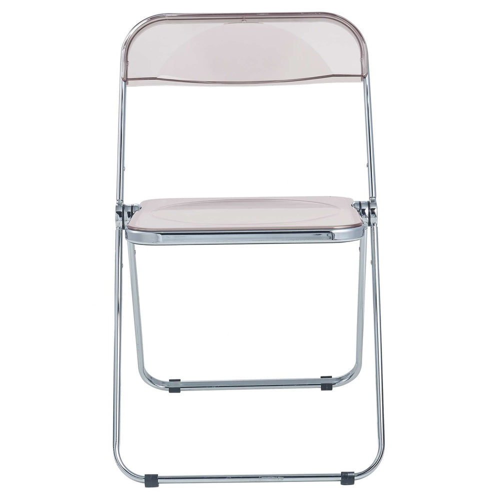 LeisureMod Lawrence Acrylic Folding Chair With Metal Frame, Set of 4 | Dining Chairs | Modishstore - 39