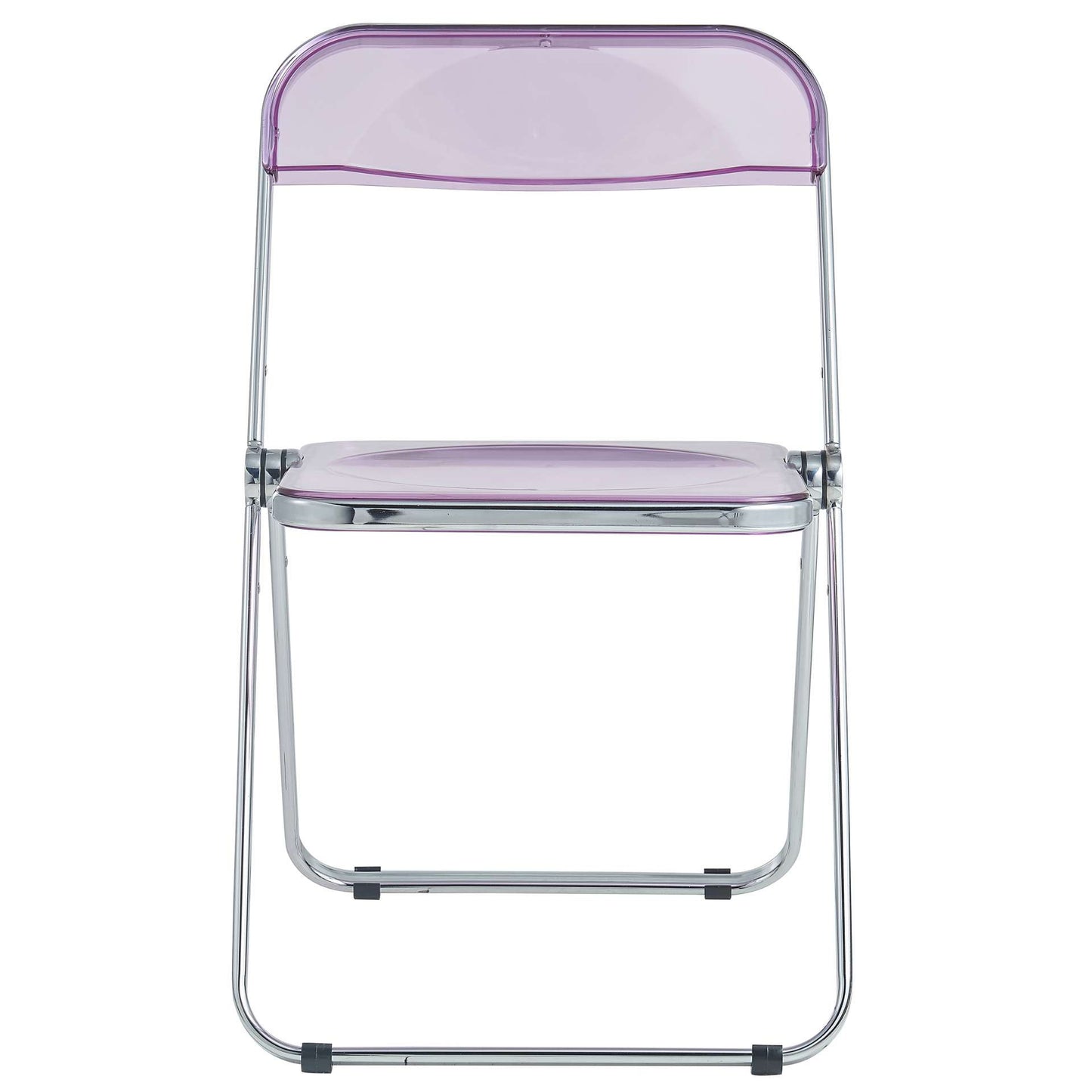 LeisureMod Lawrence Acrylic Folding Chair With Metal Frame, Set of 2 | Dining Chairs | Modishstore - 49