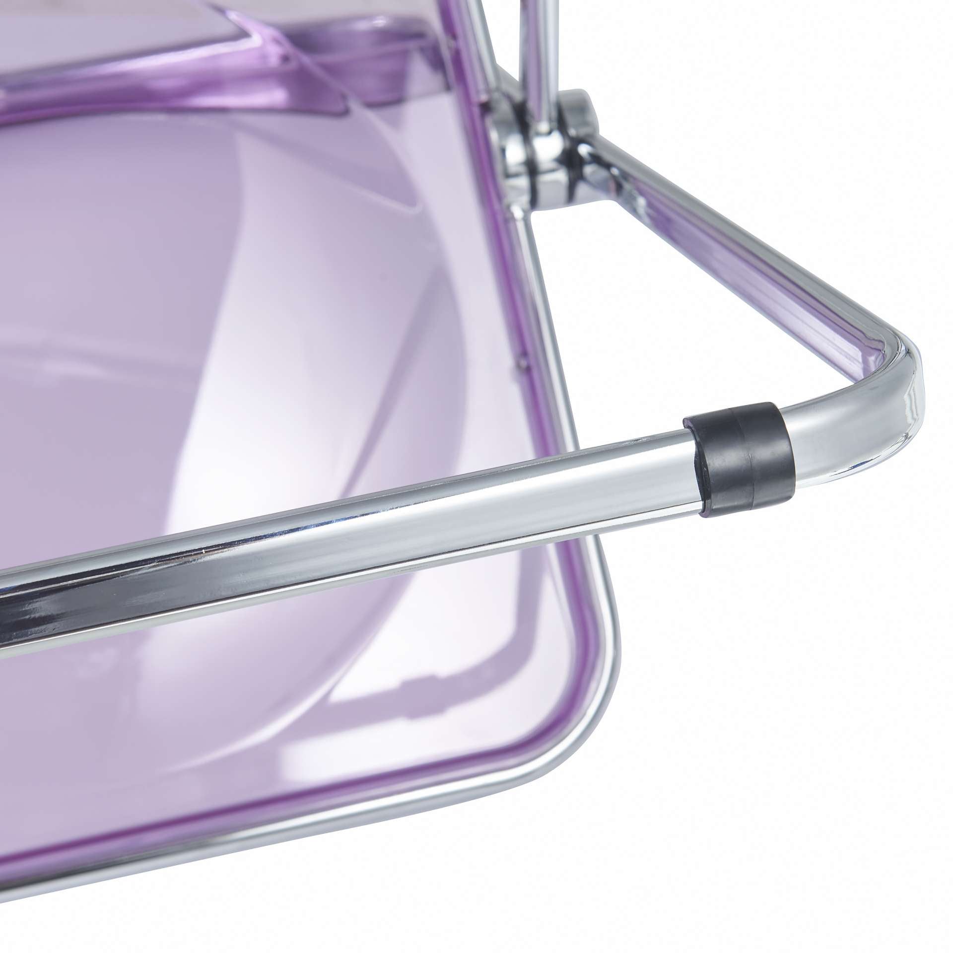 LeisureMod Lawrence Acrylic Folding Chair With Metal Frame, Set of 2 | Dining Chairs | Modishstore - 47